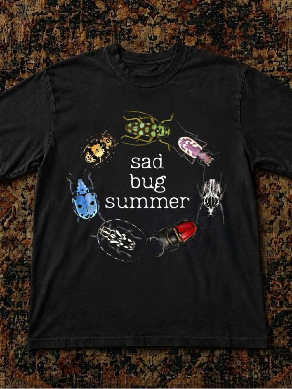 Sad Bug Summer Black Graphic Tee